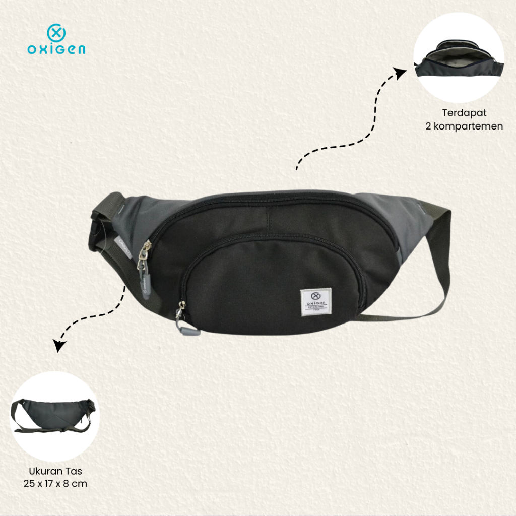 Oxigen Agatha Tas Pinggang Wanita Polyester Waist Bag Modern dan Stylish