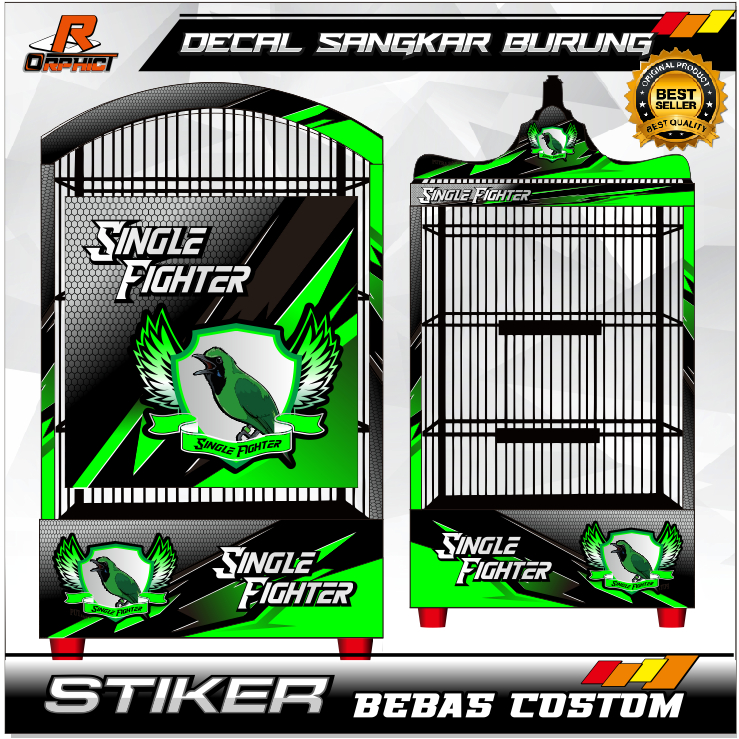 STICKER DECAL SANGKAR CUCAK IJO KANDANG KOTAK  STIKER ebod jaya oriq diamond radja BNR kosan