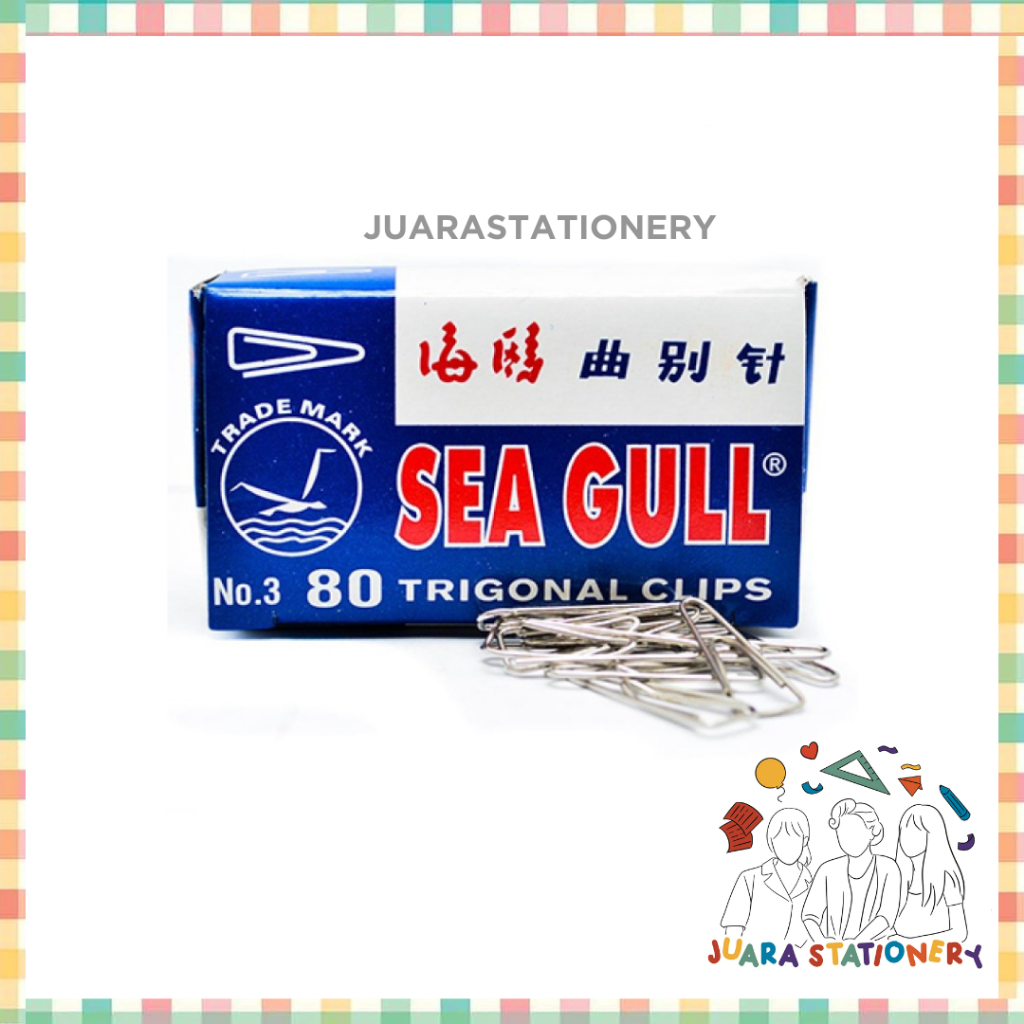 

(7) JUARASTATIONERY Klip Seagull Trigonal Paper Clip No 3 / Klip Kertas Paper Clip