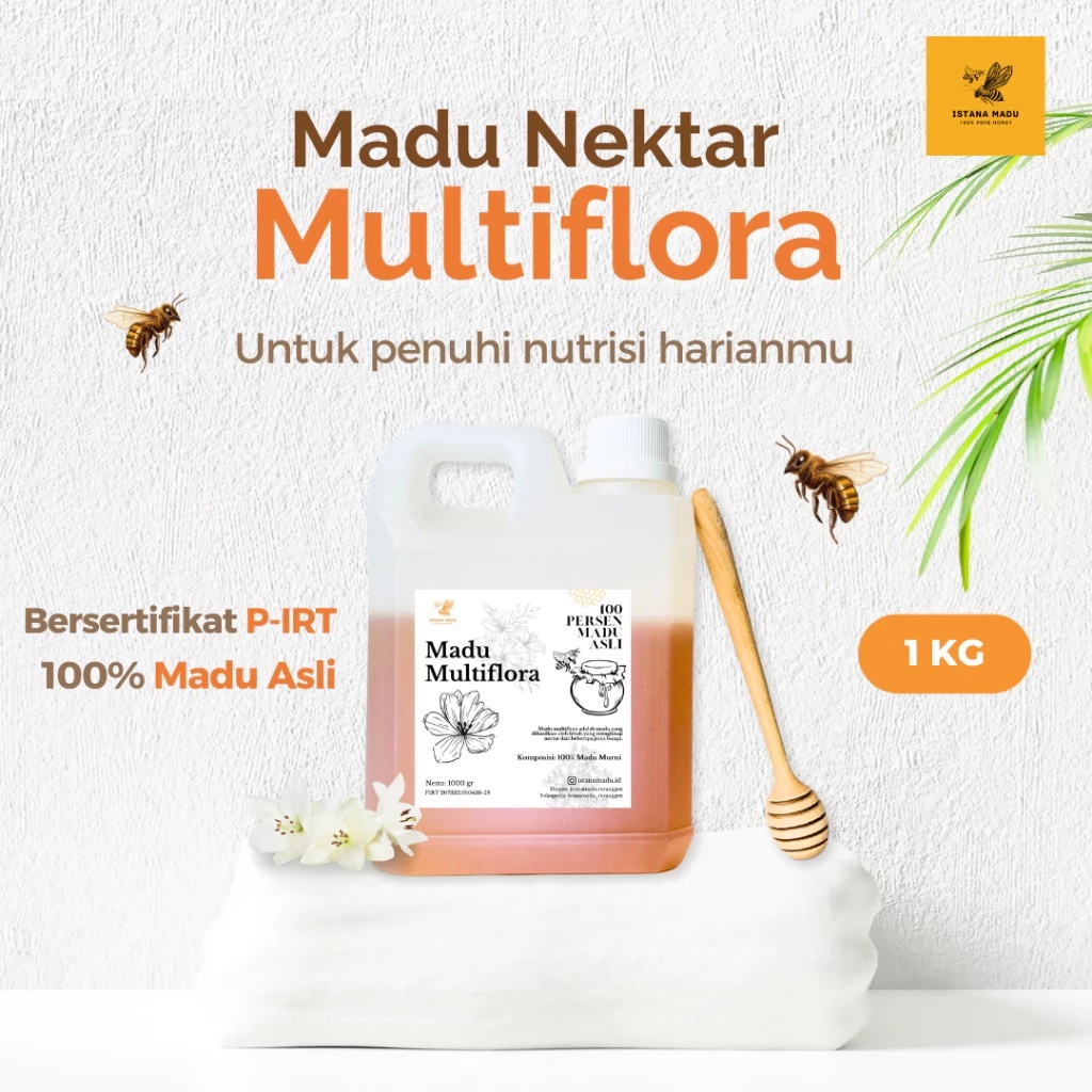 

[1 kg] Madu Multiflora Murni ISTANA MADU - Madu Kesehatan