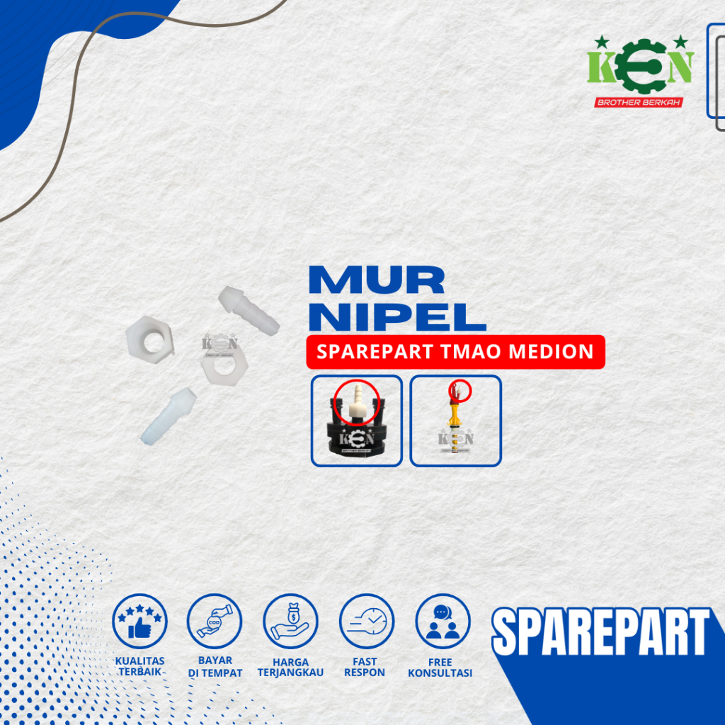 Nipple Nipel Mur Putih Union Sparepart TMAO Medion Ayam