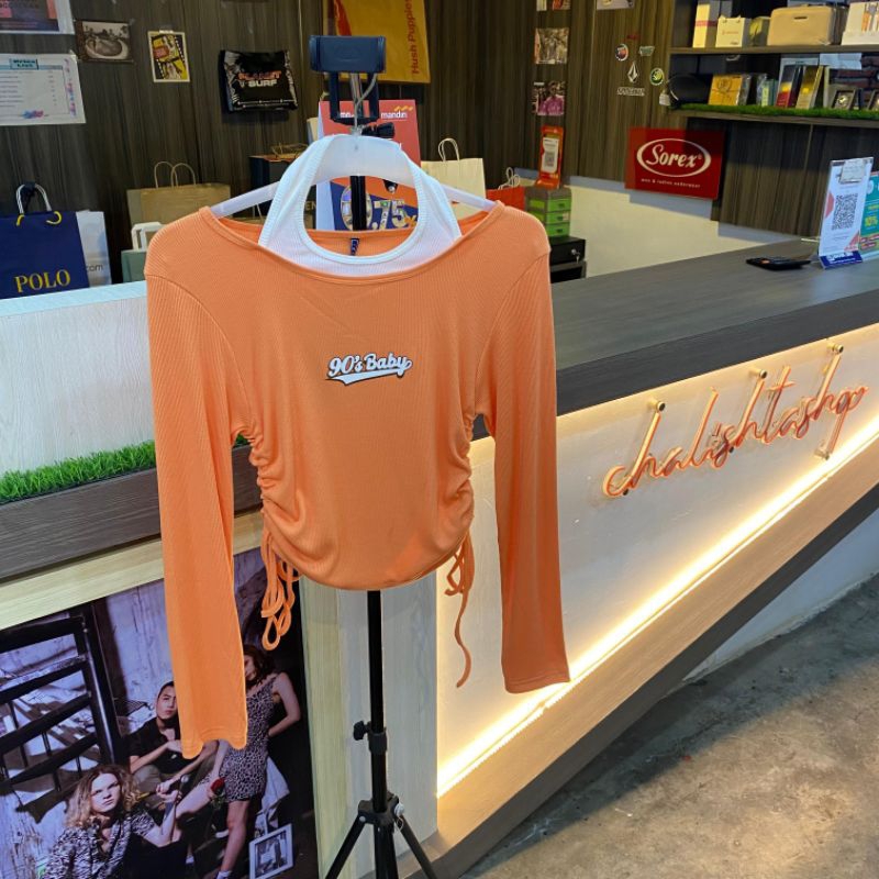 COLORBOX T-shirt Wanita Lengan Panjang - ORANGE
