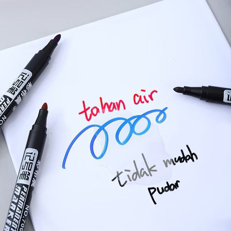 

￼Spidol Permanent Spidol warna Hitam Biru Merah Tahan Air