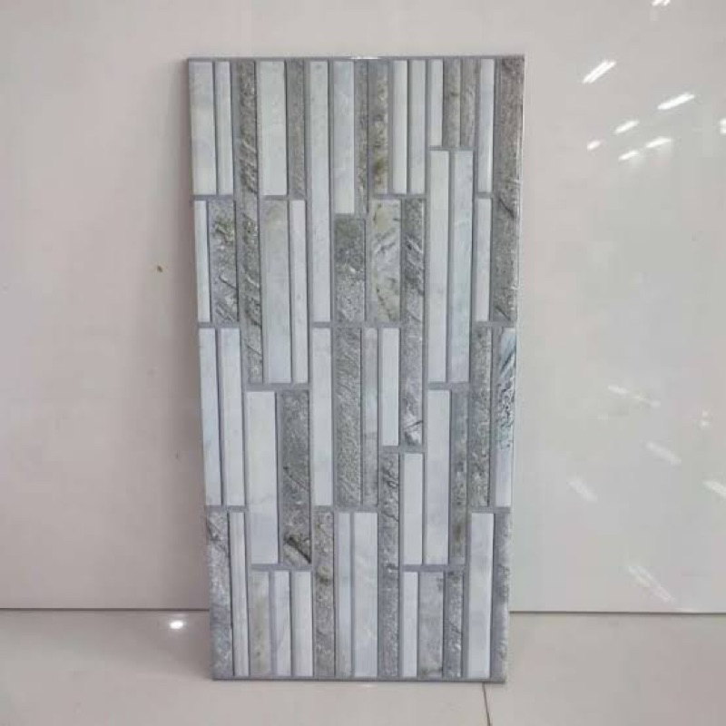 KERAMIK DINDING UNO NEWTON GREY 25x50 / KERAMIK DINDING MOTIF MINIMALIS GARIS / KERAMIK DINDING UNO 