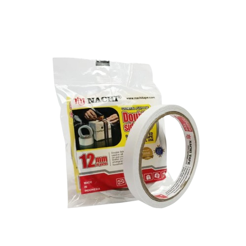 

DOUBLE TAPE NACHI 12 MM / Isolasi Selotip 2 Sisi Double Side tape NACHI 12 MM 1/2" Inch x 10 Yard