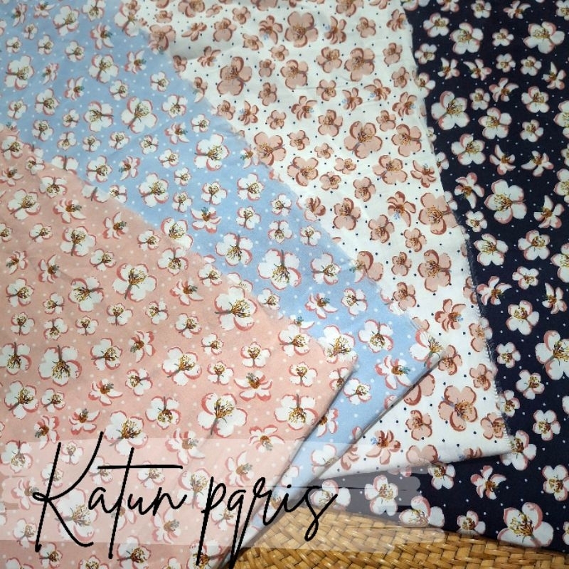 kain katun paris motif bunga / kain katun motif bunga / kain kemeja