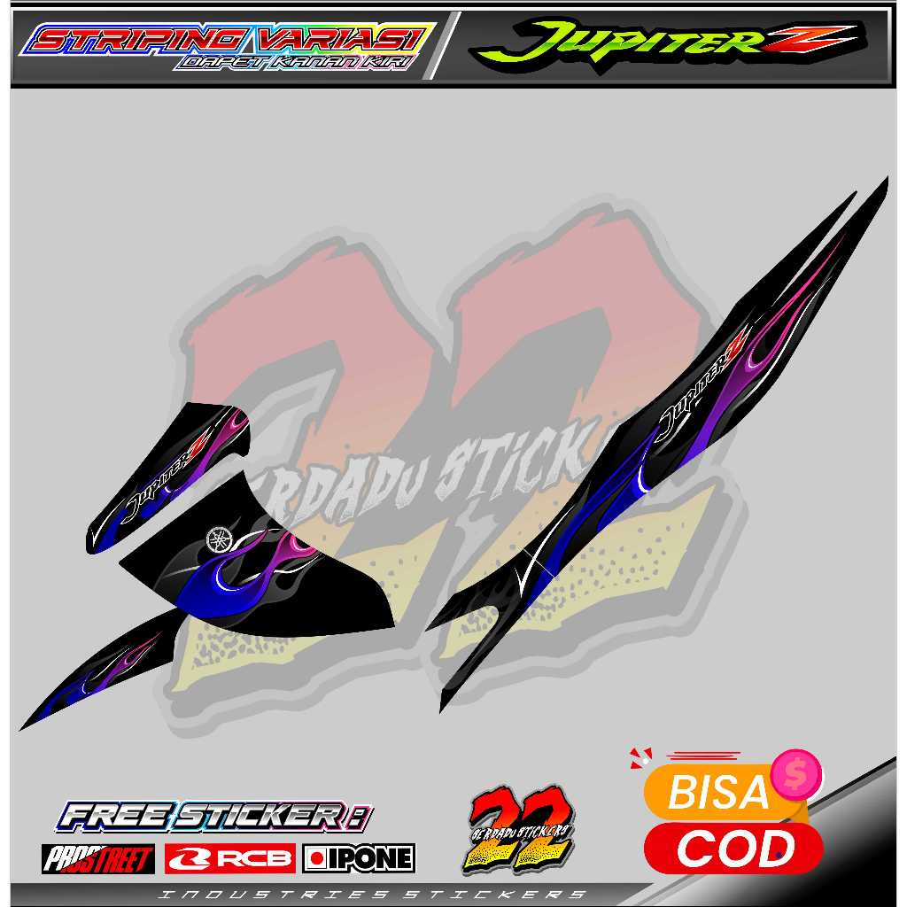 STRIPING VARIASI YAMAHA JUPITER Z BURHAN / STICKER LIST VARIASI MOTOR JUPITER Z BURHAN