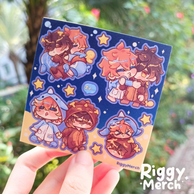 

(RiggyMerch) Tartali stuff | Sticker Artprint | Genshin Impact Tartaglia / Childe X Zhongli