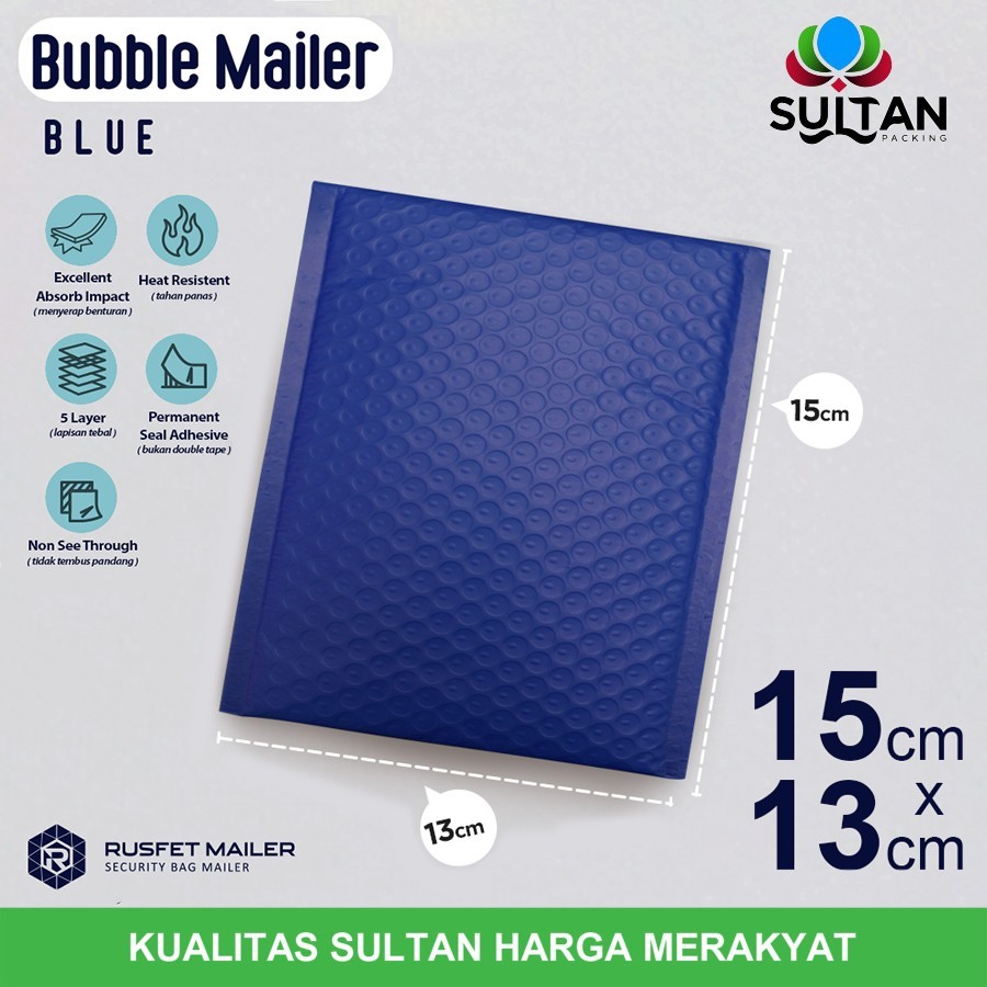 

Amplop Bubble Packaging Online Bubble Mailer Polybubble Blue Electric 15x13cm Satuan