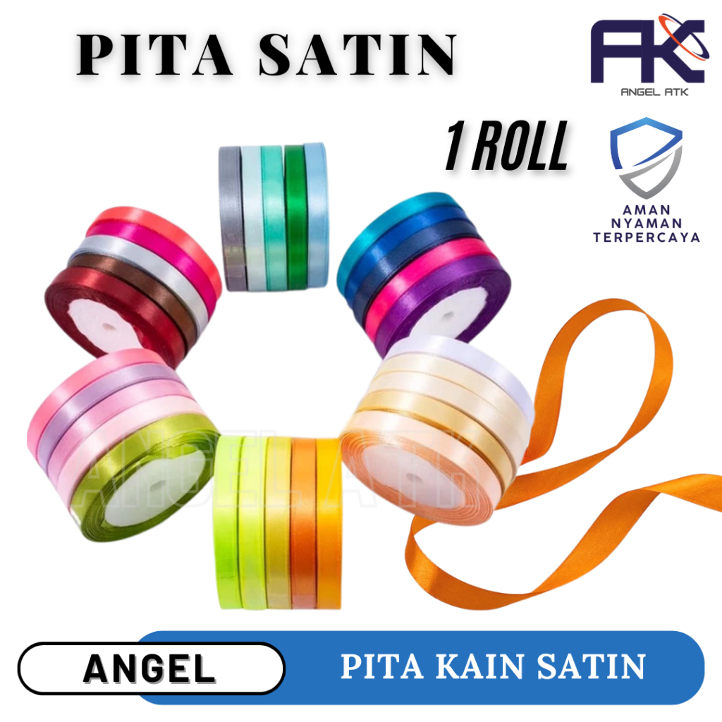 

Pita Satin Import / Pita Kado 1.5 Cm / Pita Polos 10 Warna / Pita Satin Parcel / Pita Hampers / COD / Atk Blessing