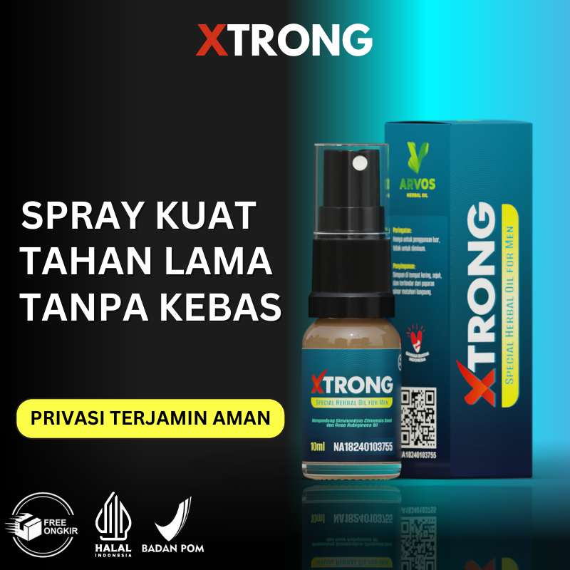 XTRONG SPRAY STAMINA PRIA KUAT TAHAN LAMA TANPA KEBAS, MINYAK HERBAL BPOM