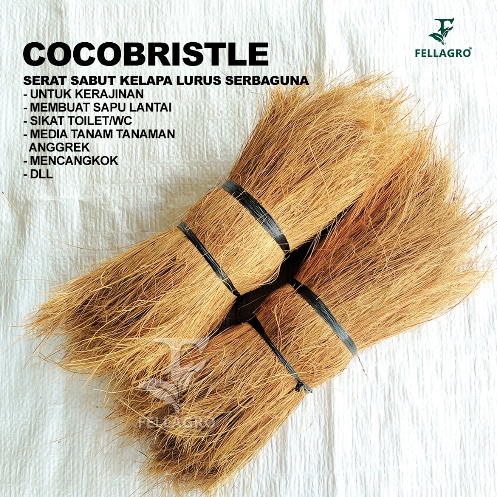 FELLAGRO COCOBRISTLE SERAT SERABUT KELAPA COCOBRISTEL LURUS KUALITAS EKSPOR