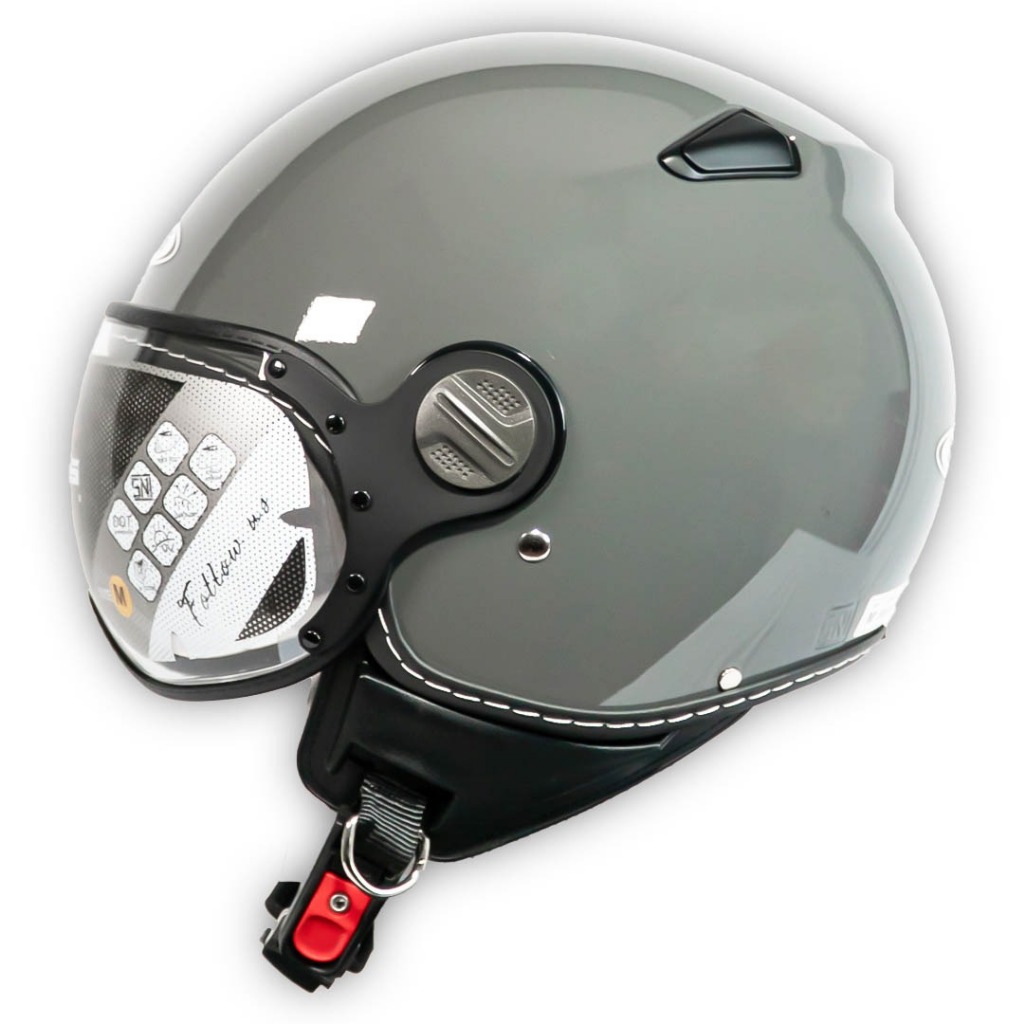 Zeus ZS210K GREY GLOSSY RETRO SINGLE VISOR