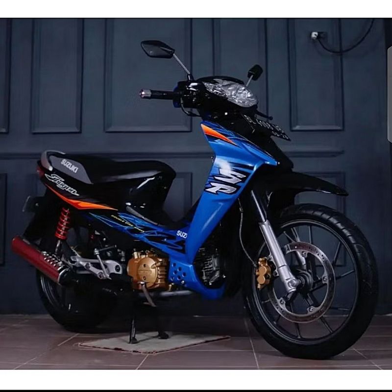(BISA COD) STRIPING SHOGUN 125 SP 2006 2007 BIRU STICKER LIS STANDARD ORI SUZUKI SHOGUN SP 125 BIRU 