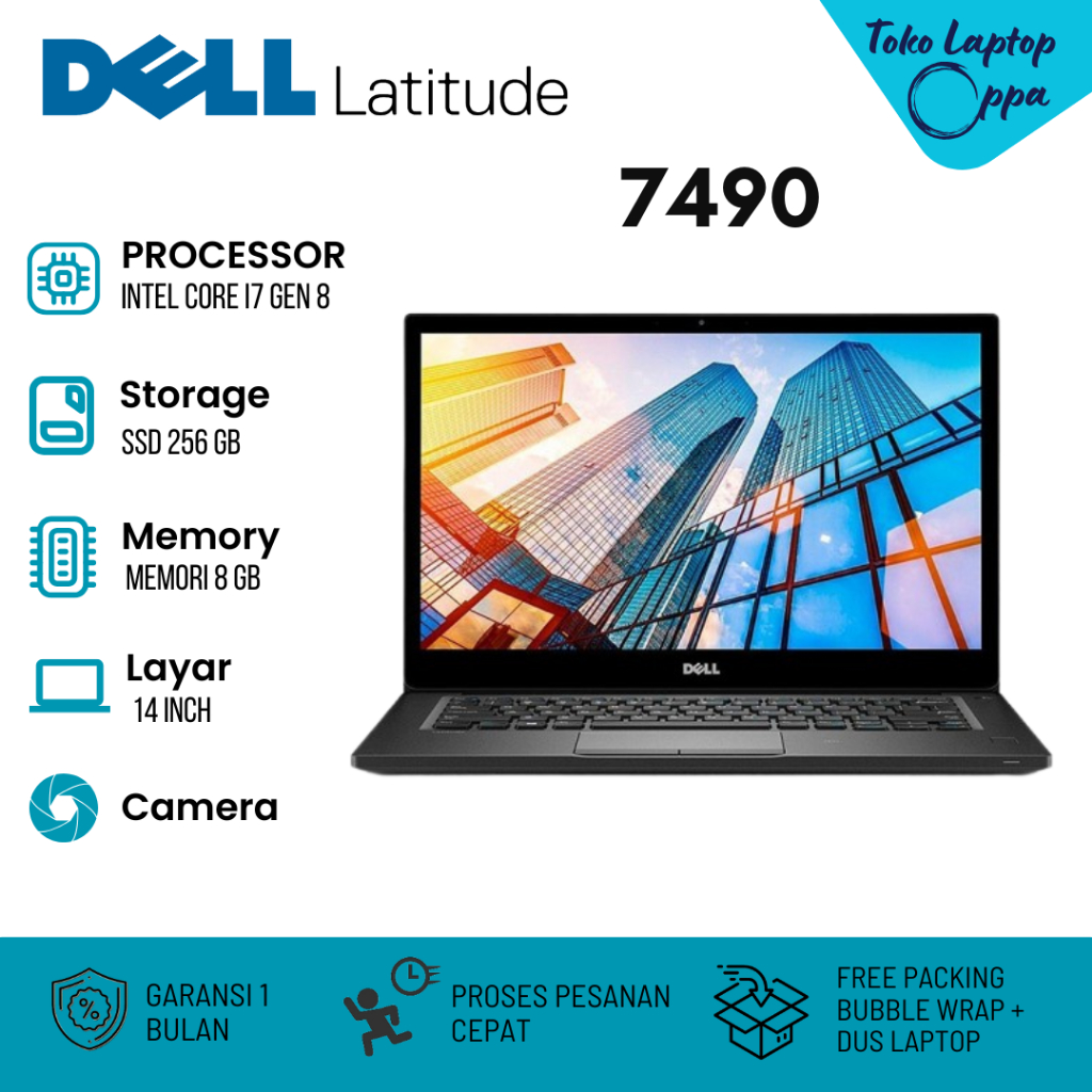 Laptop dell latitude 7490 core i7 generasi 8