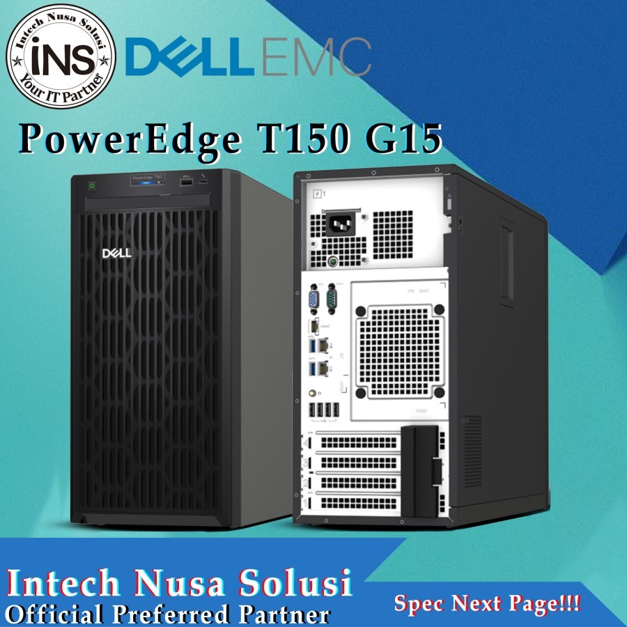 DELL Server PowerEdge T150 G15 Xeon E-2324G 8GB 1TB SSD SATA PSU 300W 3YR