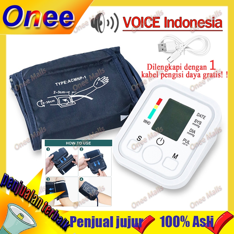 【Kapal 24 Jam】 Tensimeter Tensi Meter Pengukur Tekanan Darah Blood Pressure Monitor Portable Digital