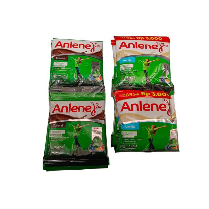 

Susu anlene kemasan renteng isi 10 bungkus Varian Vanila @20grCoklat @22gr