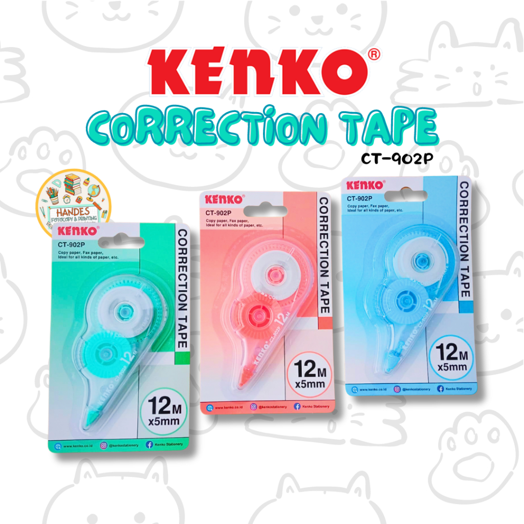 

Tipe-Ex Kertas / Correction Tape Kenko CT-902P 12M x 5mm