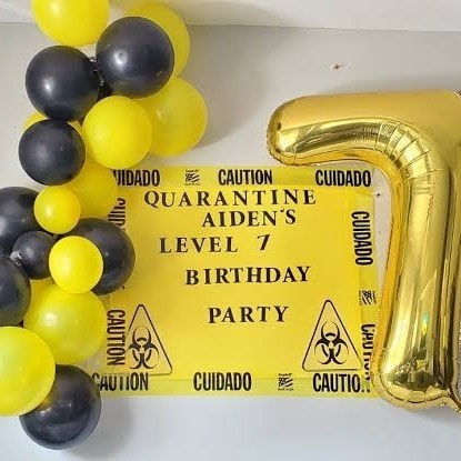 PAKET DEKORASI - ULANG TAHUN ultah HBD mix 20 pcs balon hitam dan kuning one stop party dan balon an