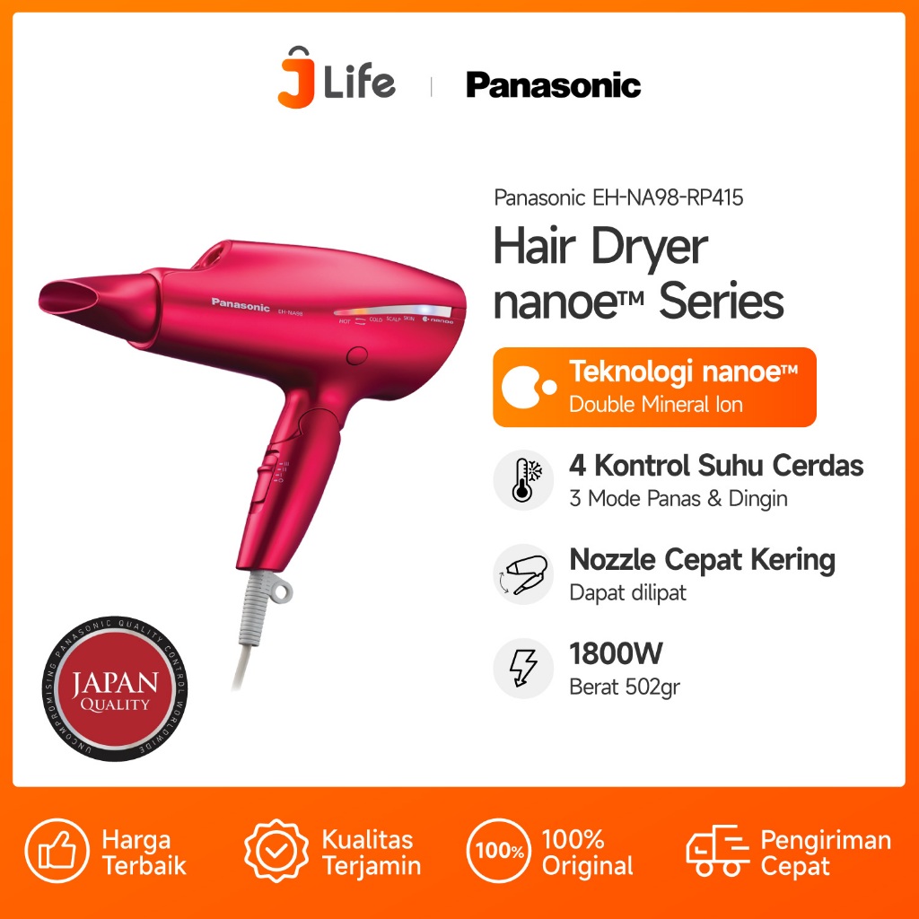 Jlife - PANASONIC Nanoe Series Hair Dryer / Pengering Rambut EH-NA98-RP415