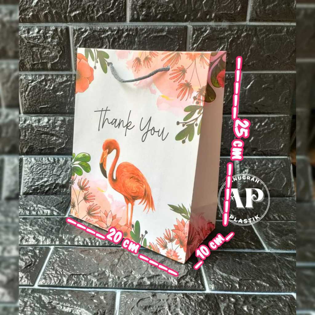 

Paper bag tali / paper bag motif thank you PER LUSIN