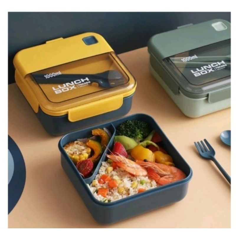 LUNCH BOX BENTO 1000ML plastik kotak bpa free