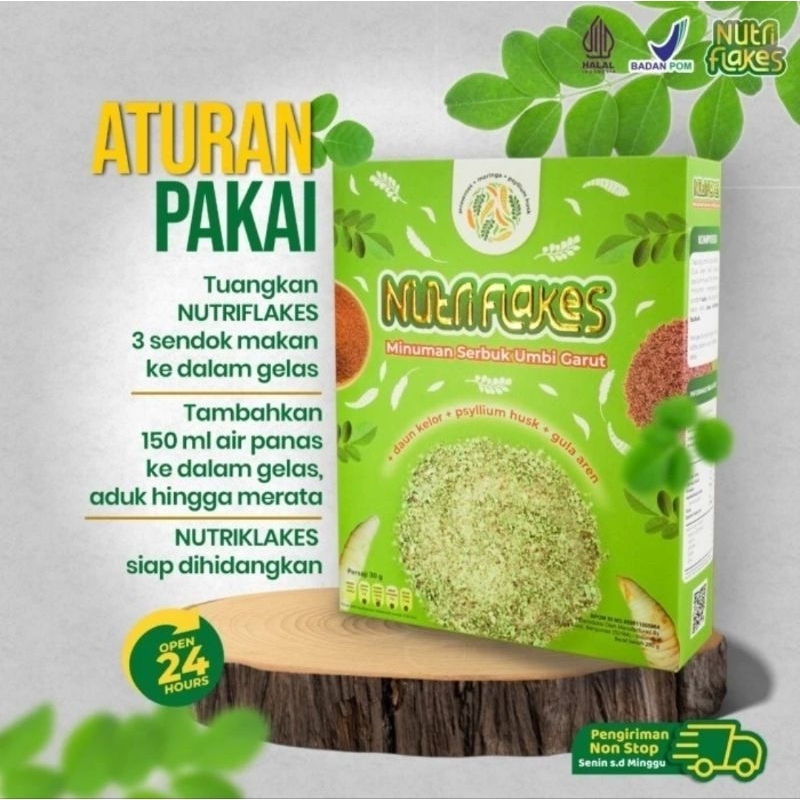 

Nutriflakes Asli Sereal Umbi Garut Solusi Atasi Asam Lambung & Gerd Original Herbal