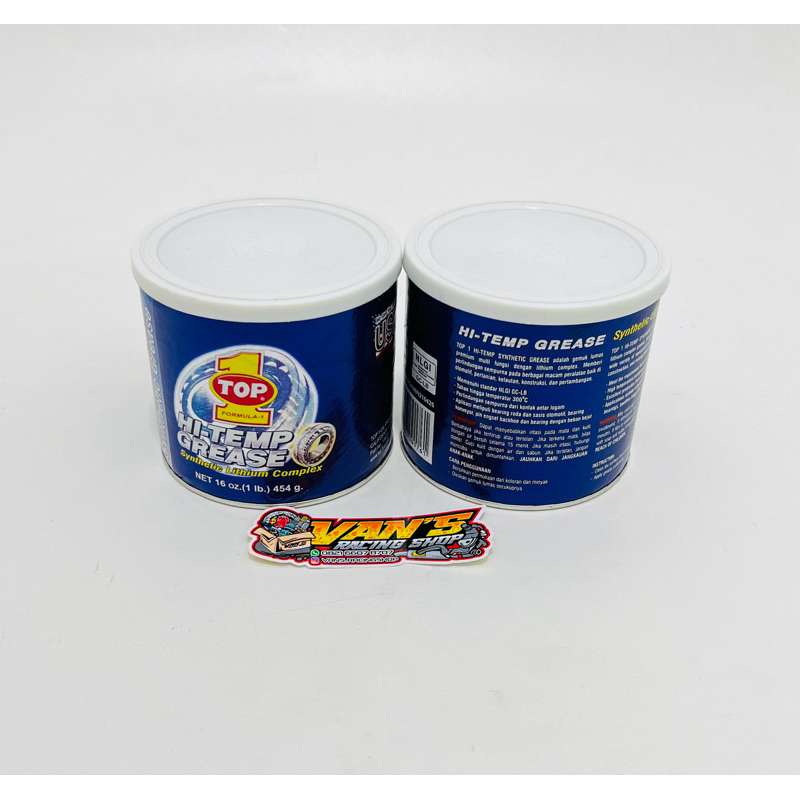 GEMUK TOP 1 HI - TEMP SYNTHETIC LITHIUM GREASE 454GR ( GEMUK SINTETIK TAHAN PANAS ) SYNTETIC 454 GRA