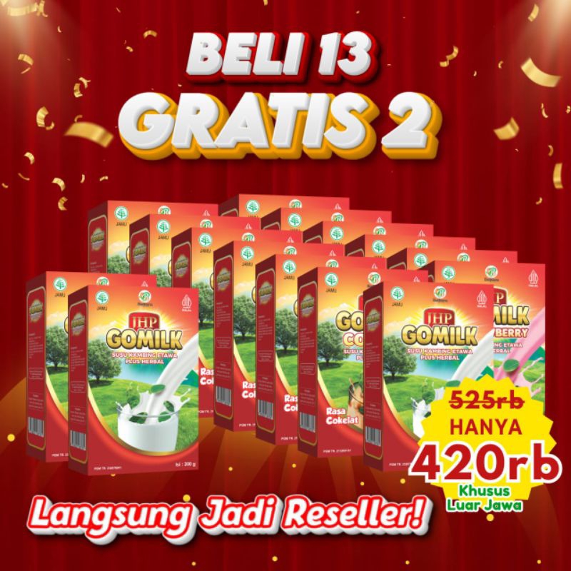 

PROMO..!! ORDER GOMILK 13 box GRATIS 2 box Bisa Campur Varian Rasa Dan Bisa Langsung jadi reseller