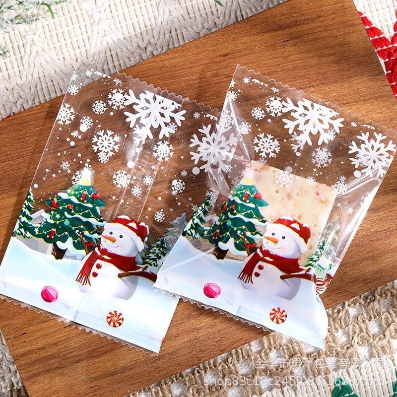 (100Lembar) Plastik kemasan natal plastik kue natal kemasan kue cookies natal plastik cookies Christ