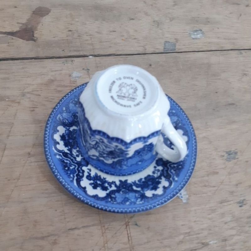 Cangkir Lepek Noritoki Japan Set Biru