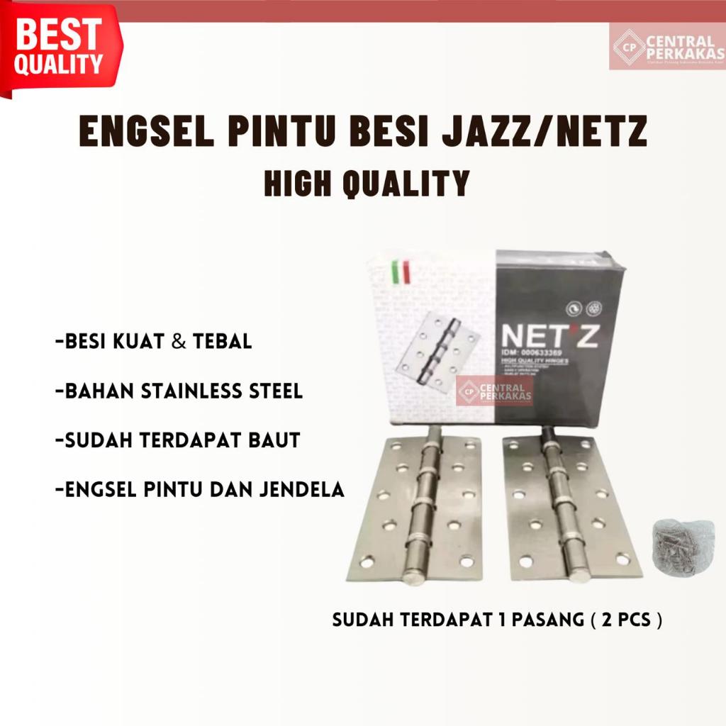 Engsel pintu besi jazz atau netz / engsel pintu dan jendela / engsel stainless / engsel satu set 2pc