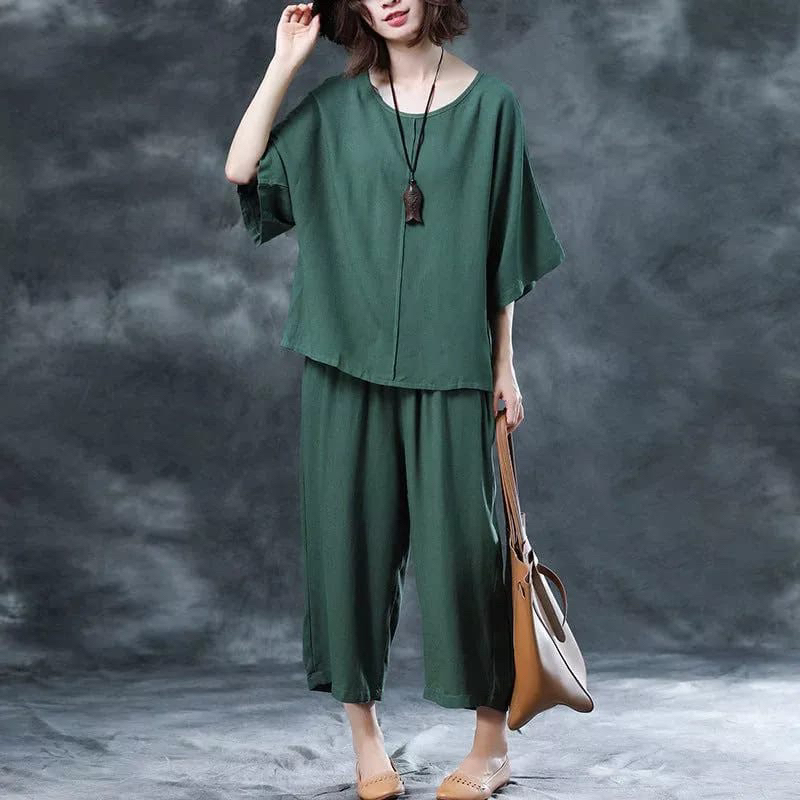 (Grosir - Cuci Gudang) Nindy One Set | Setelan Wanita Polo Linen Jumbo | One set Jumbo Terbaru