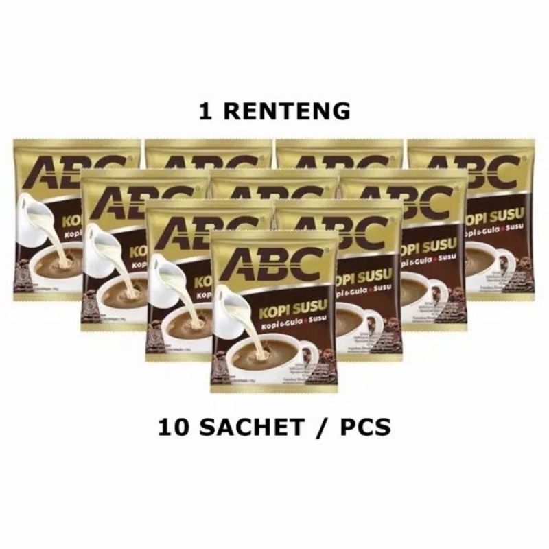 

Kopi ABC susu 30gram Renceng (10 sachet)