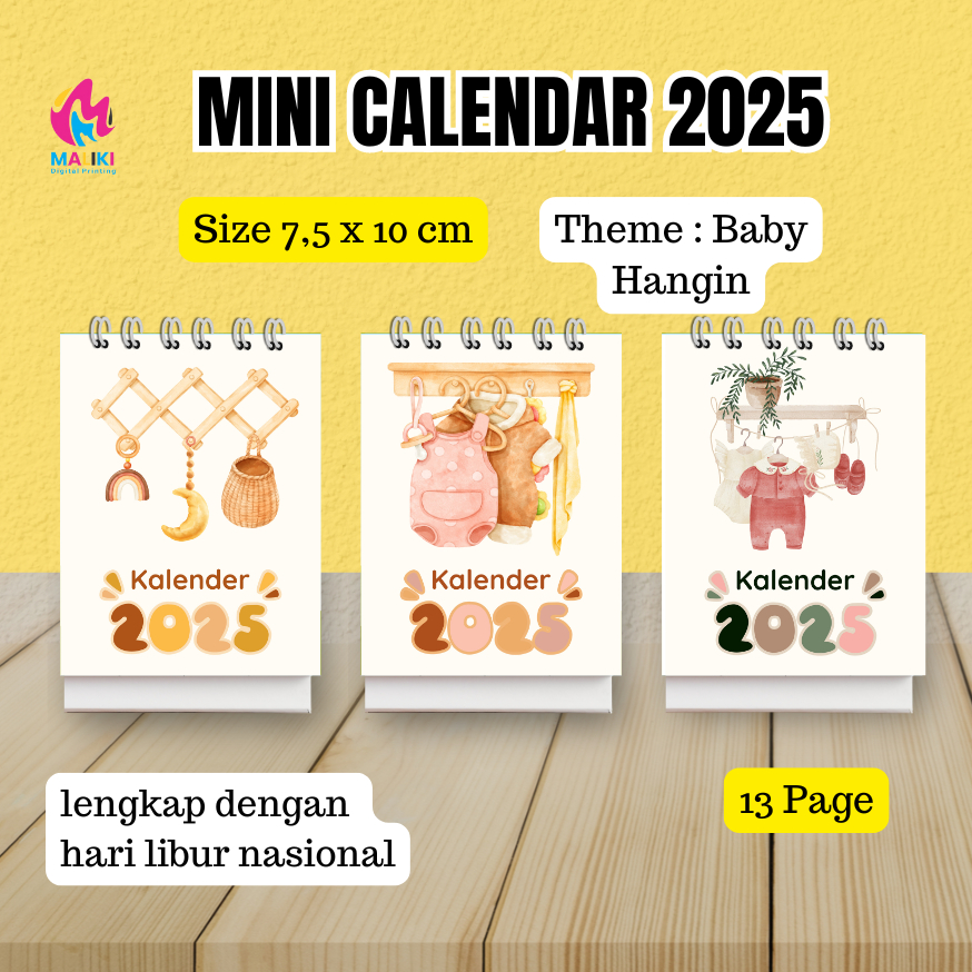 

Mini Kalender 2025 Tema Watercolor Baby Hangin