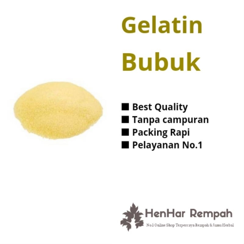 

Gelatin Bubuk premium 25 gr , 50 gr & 100 gr