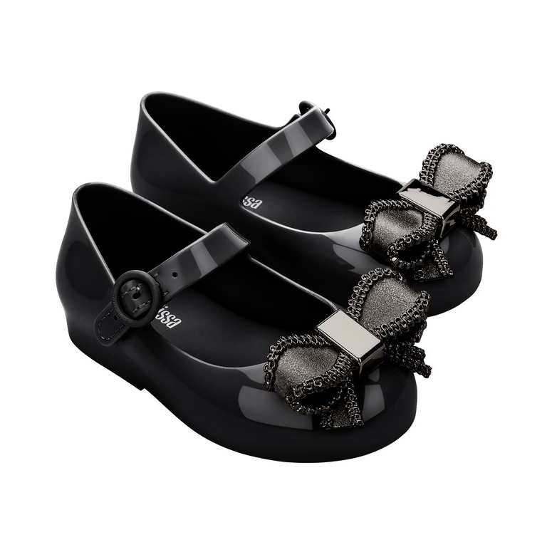 Sepatu Flat Anak Mini Melissa Sweet Love IV BB Black/Dark Grey