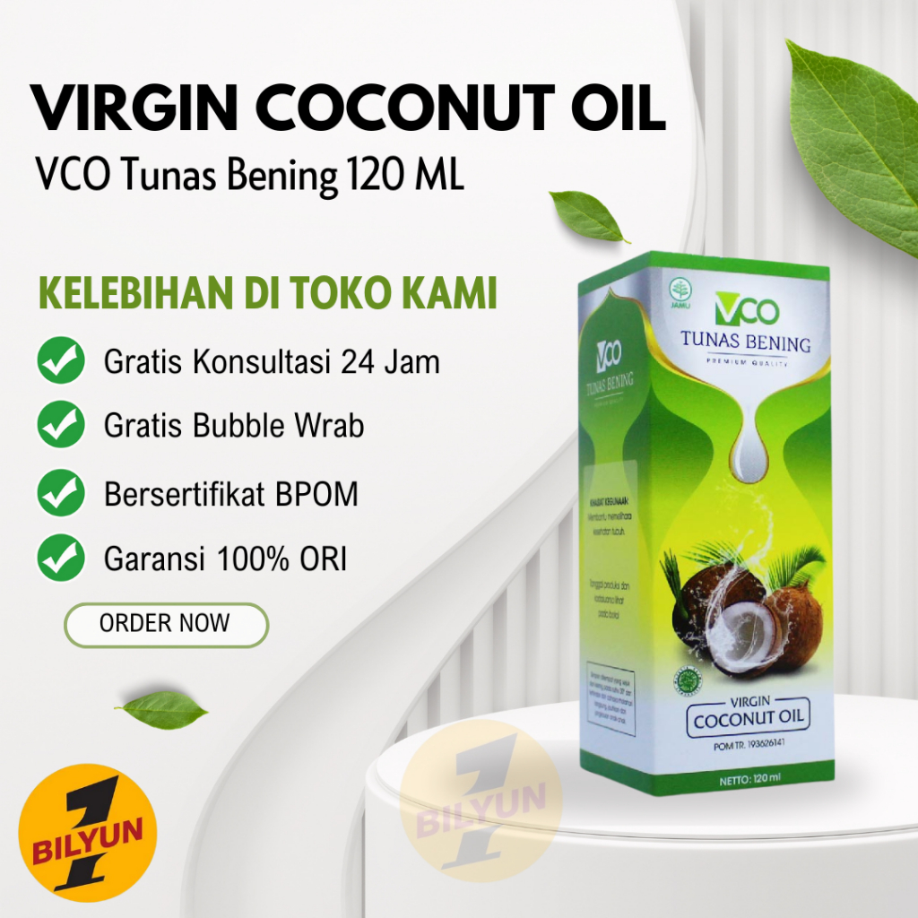 

VCO Virgin Coconut Oil Tunas Bening Original Isi 120 ML Minyak Kelapa Murni Asli BPOM Herbal