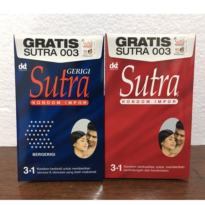 Kondom Sutra Merah isi 3 Free Sutra 003 / Kondom Sutra Gerigi isi 3 Free Sutra 003