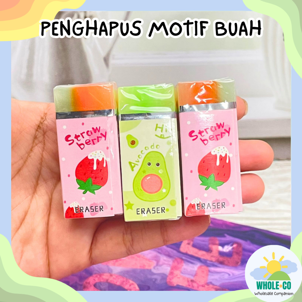 

Penghapus Motif Buah Premium Fruit Strawberry Avocado Alpukat Kotak Pastel Lucu Unik Imut Termurah Grosir Cod