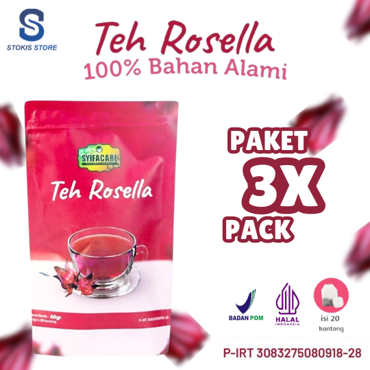 

Paket 3 Pack Teh Celup Rosella Syifacare Herbal Alami untuk Menurunkan Kolesterol Jahat (LDL)