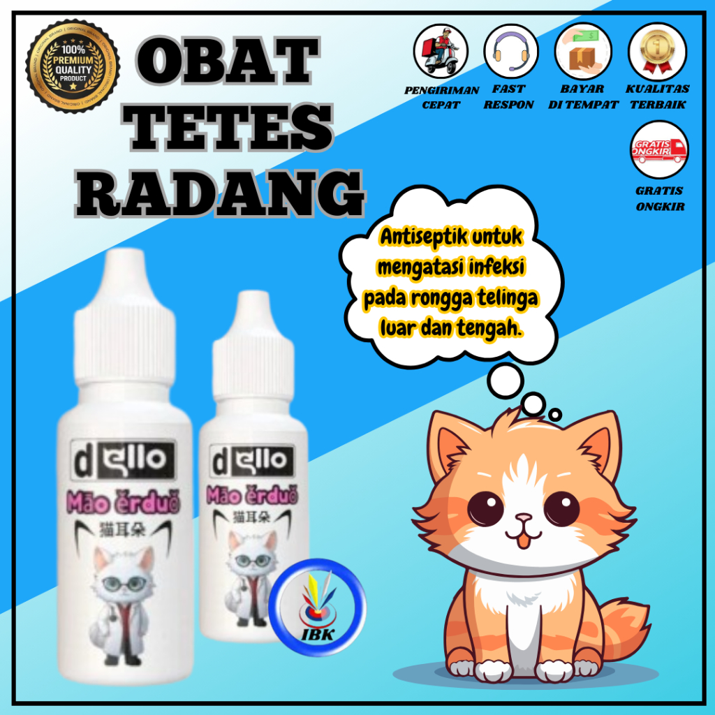 Obat Tetes Radang Kutu Luka Telinga Kucing Kitten Mao Erduo  IBK_123
