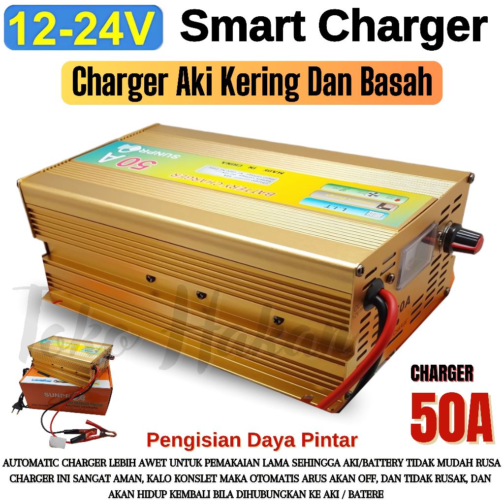 Charger Aki 50A / Casan Aki Mobil & Motor Sunpro SU-1250B | Charger Aki 50 Amper | Casan Aki 12 volt