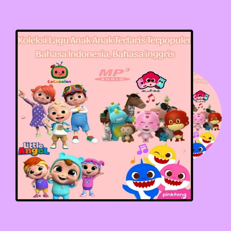 Kaset Cd Mp3 102 Lagu Anak Anak Bahasa Indonesia Terbaik - CD Mp3 Mobil Musik Edukasi Taman Bermain 
