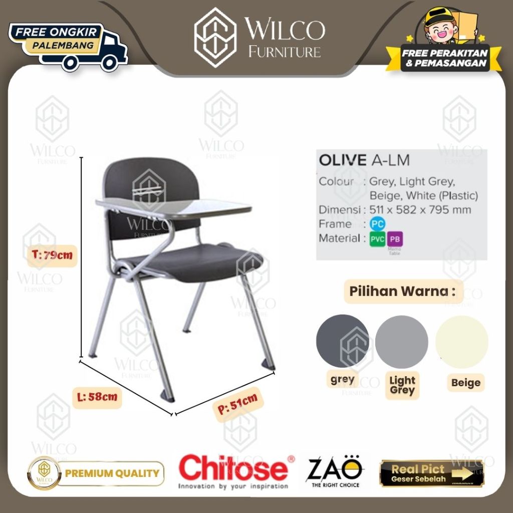 Chitose Olive A LM / Kursi Lipat Kuliah / Kursi Seminar Kursi Sekolah