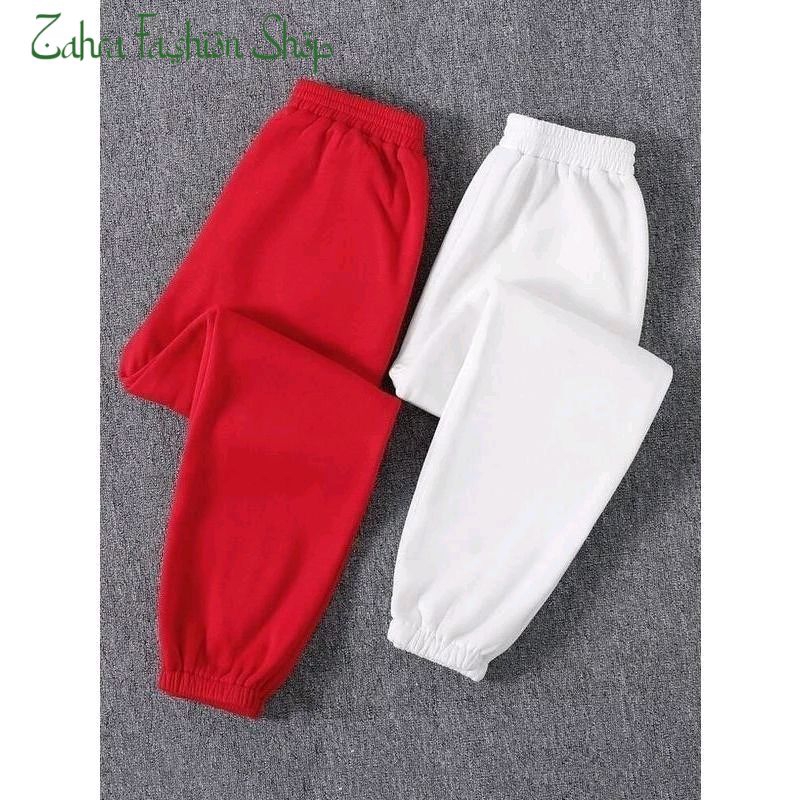 Celana Jogger Pants Anak Remaja Polos Merah agustusan Kemerdekaan Training Trening Joger Olahraga gy
