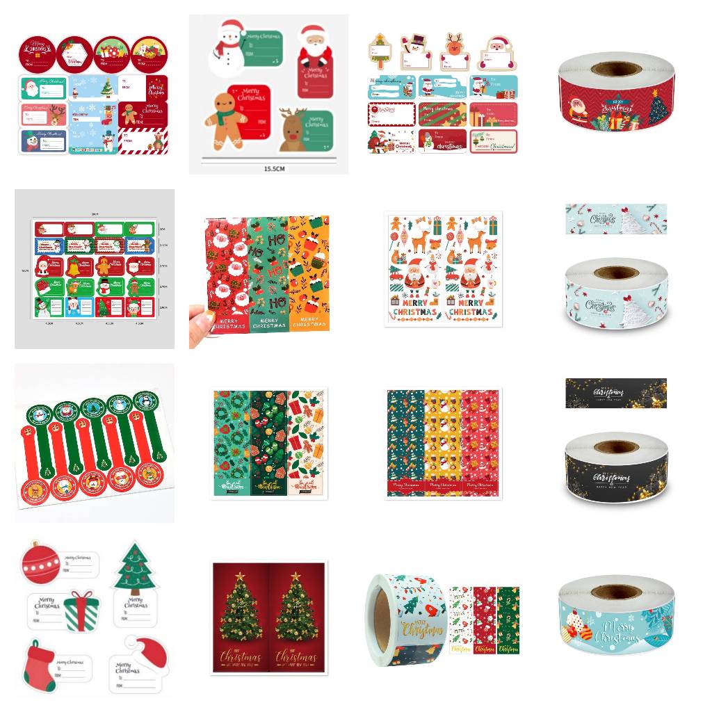 Stiker Toples Kue Kering Natal Sticker Hiasan Box Marry Christmas  Cookies Jar