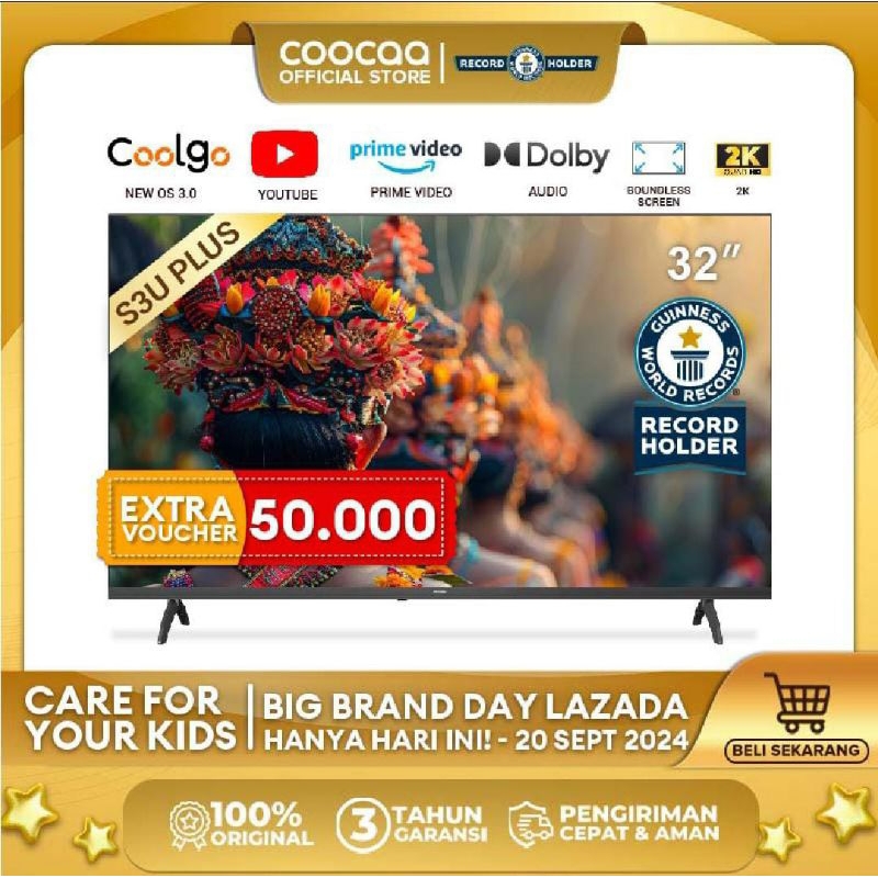 (NEW) COOCAA 32S3U PLUS SMART TV 32 INCH GARANSI RESMI