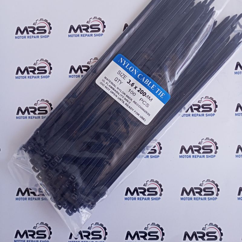 KABEL TIES 20CM SIZE 3.6 x 200MM CABLE TIE KABEL TIE PENGIKAT PLASTIK WARNA HITAM